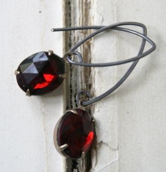 Ruby Red Jewel Earrings