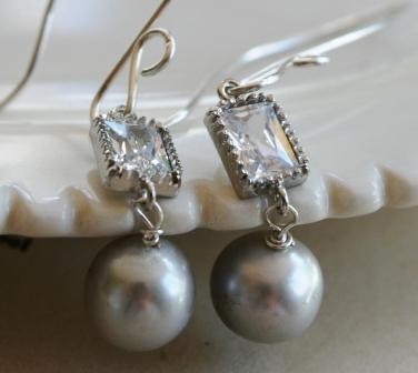 Cloud Earrings - South Sea Pearls, Glass And Sterling Silver