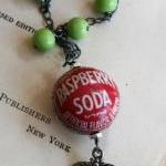 Fanta Raspberry Bottle Cap Necklace - Vintage..