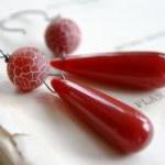 Pepperpot Earrings - Rusty Red Quartz, Carnelian..